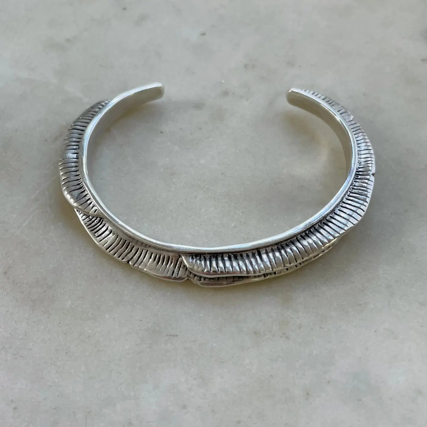 The Mimosa Handcrafted Mushroom Cuff in sterling silver