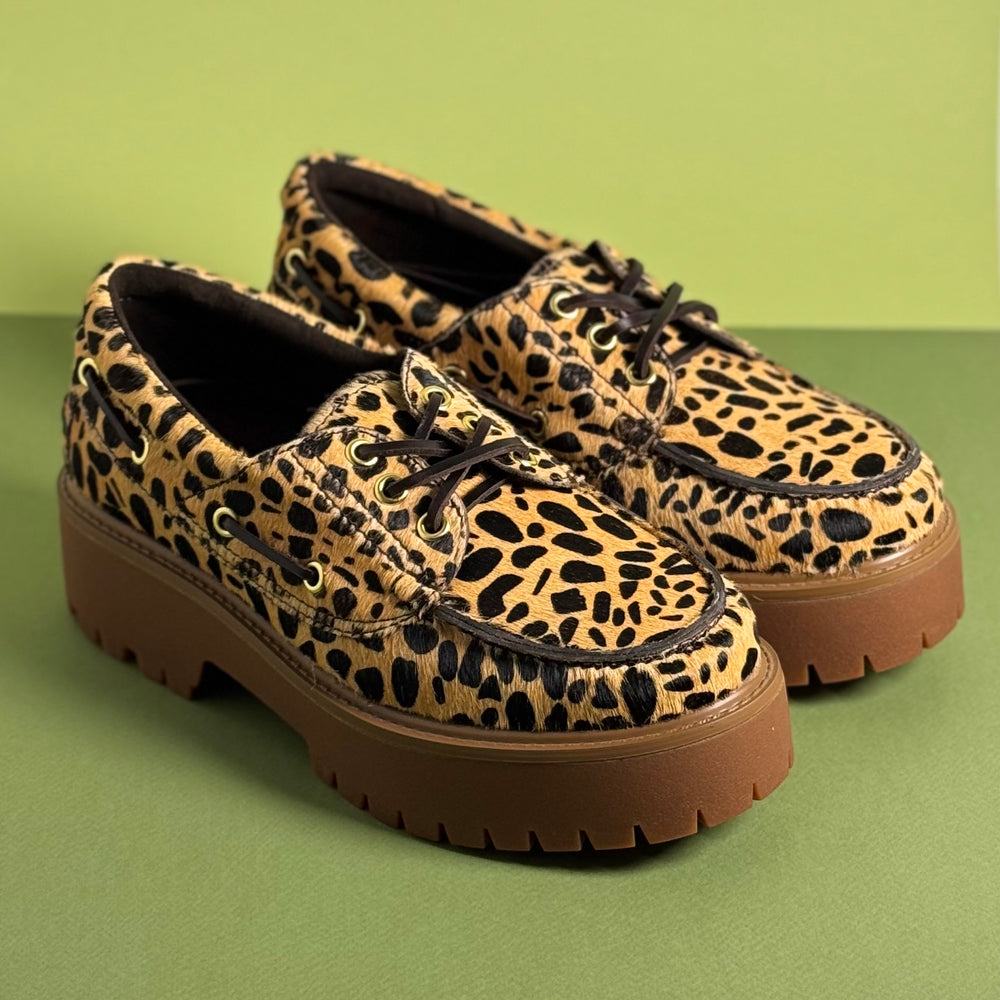 Jeffrey Campbell's animal print Crushed Lug Platform Boat Shoes are available at Harbour Thread