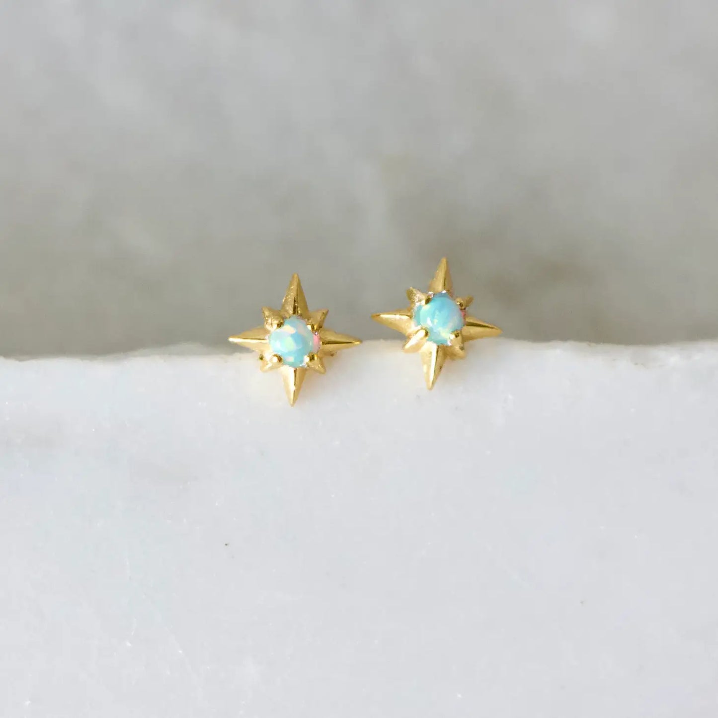 Mesa Blue's Hypoallergenic Blue Opal Star Stud Earrings 