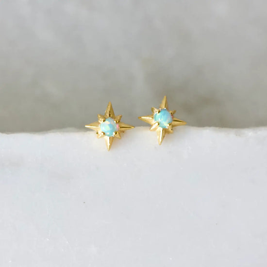 Mesa Blue's Hypoallergenic Blue Opal Star Stud Earrings 