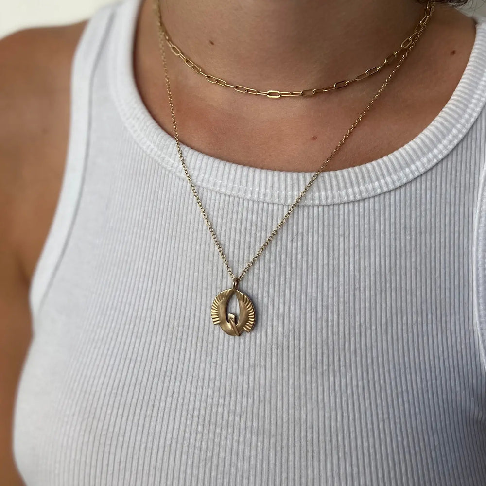 Mimosa Handcrafted Pelican Rising Pendant Necklace