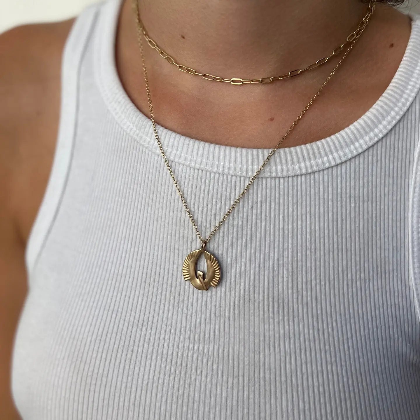 Mimosa Handcrafted Pelican Rising Pendant Necklace