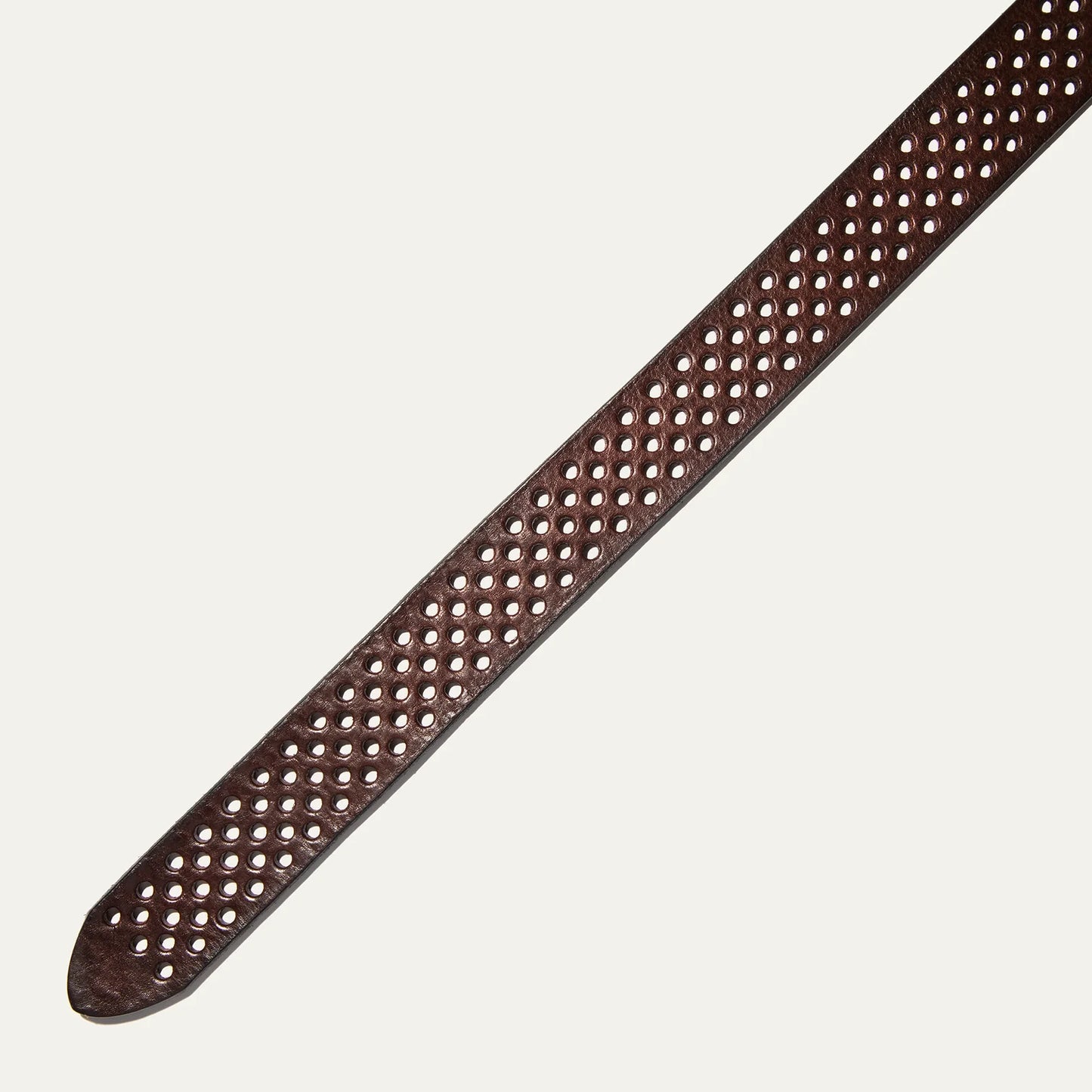 Will Leather Goods Perforated Jean Belt - Brown