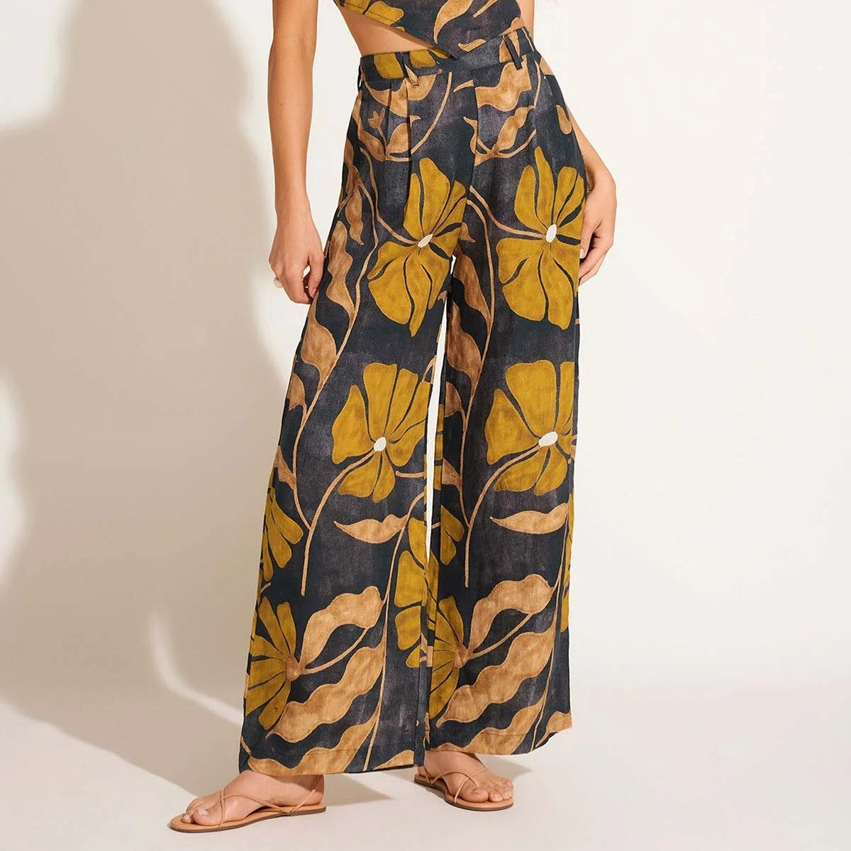 The Vitamin A The Getaway Pant is available at Harbour Thread in the color Kelp Flower