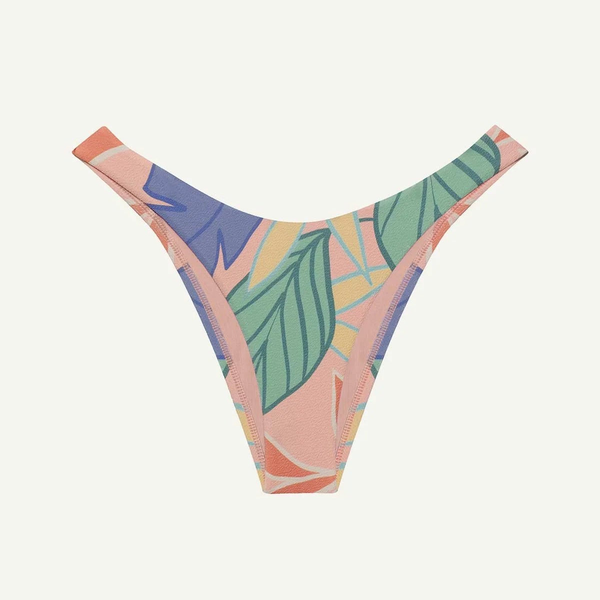 California High Leg Bottom in Retro Jungle Crepe Texture