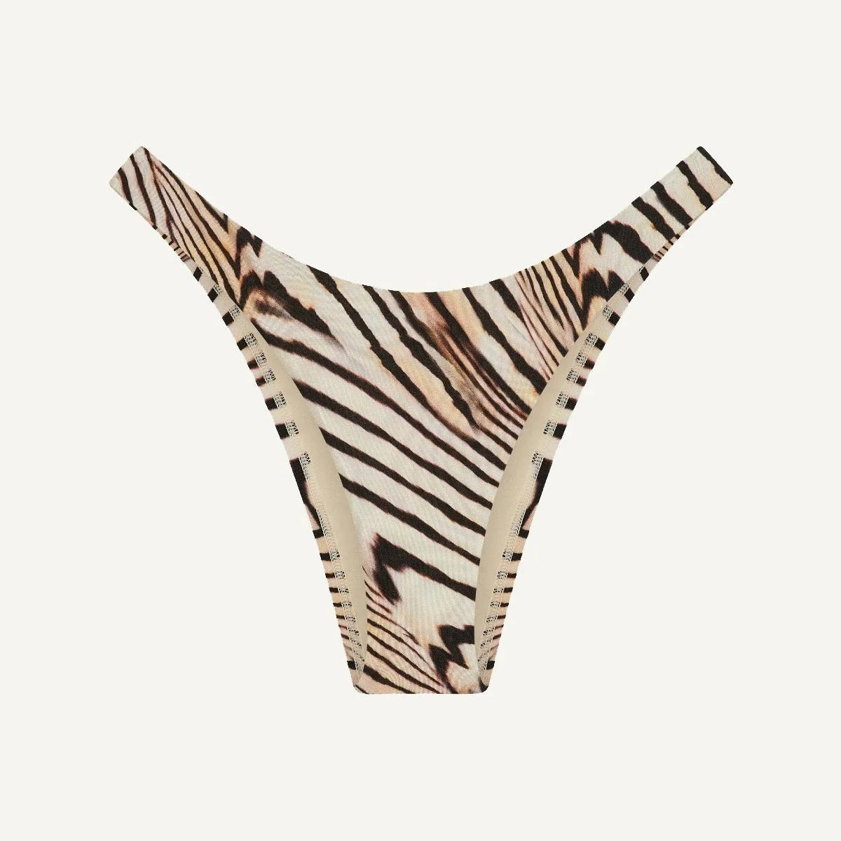 Vitamin A California High Leg Bikini Bottoms in Shell Stripe EcoShimmer
