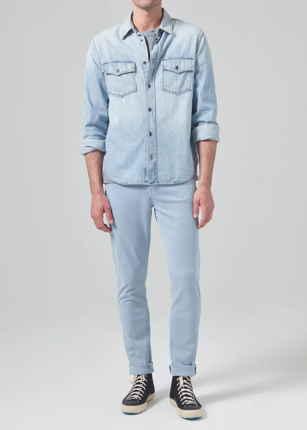 The Citizens Of Humanity London Tapered Slim Stretch men's pant in the color Seagull