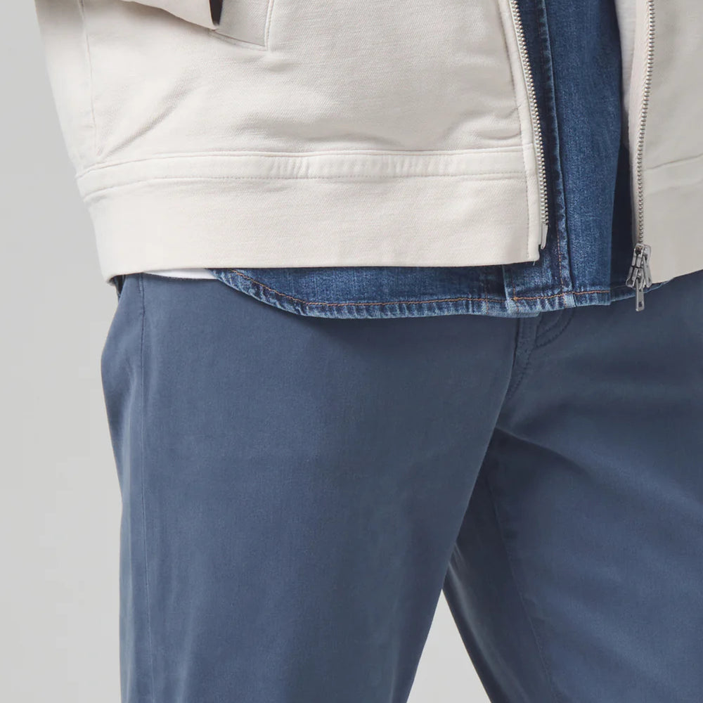 
                      
                        Front detail on the muted blue London Tapered Slim Stretch Men's Pant from Citizens of Humanity
                      
                    