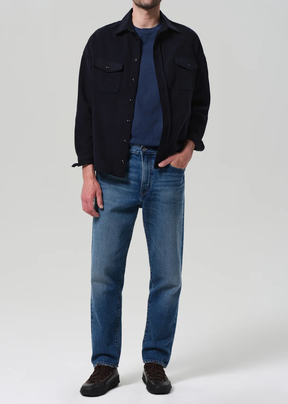 The Citizens Of Humanity Ando Relaxed Men's Jeans are available in Mid Blue at Harbour Thread in St. Pete, FL.
