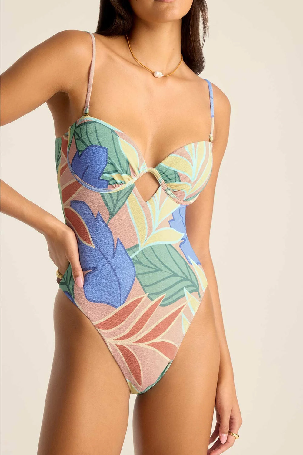 Enjoy versatile beachwear style with the Vitamin A Mabel Underwire Bandeau One Piece, available at Harbour Thread women's boutique.