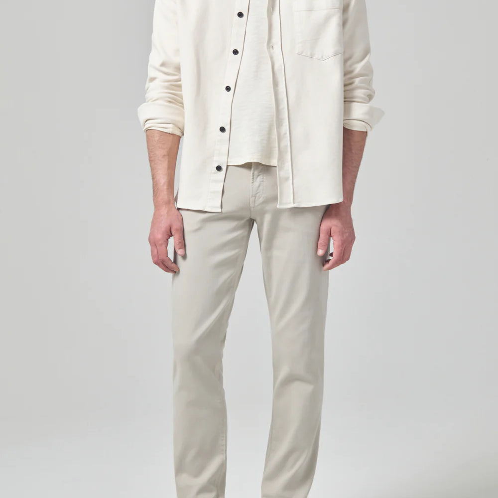 Front view of the Citizens Of Humanity Gage Slim Straight Soft Weft Men's Pant in the color Whey