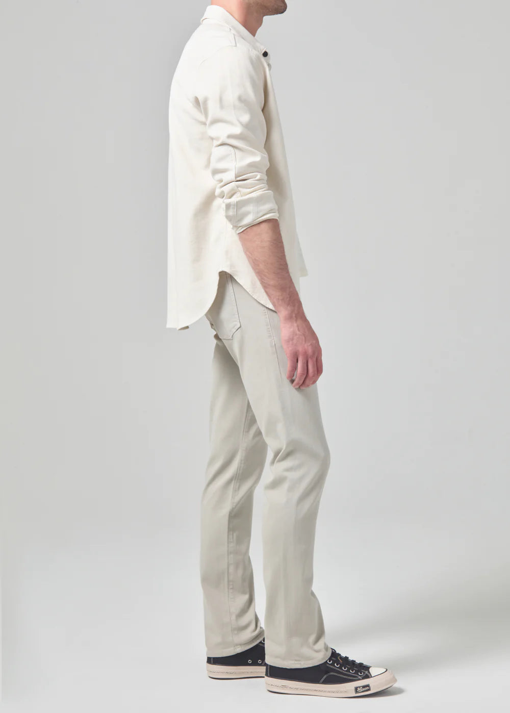 Side view of the Citizens Of Humanity Gage Slim Straight Soft Weft Men's Pant in the color Whey