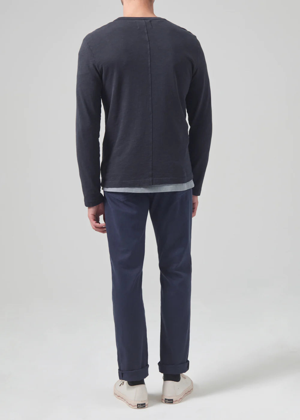 Back view of the Citizens Of Humanity Dark Navy Gage Slim Straight Stretch Linen