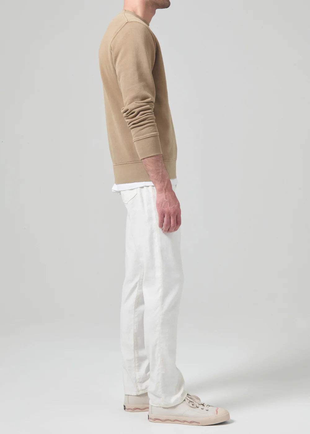 Side view of the Citizens Of Humanity Gage Slim Straight Stretch Linen in the color Sierra
