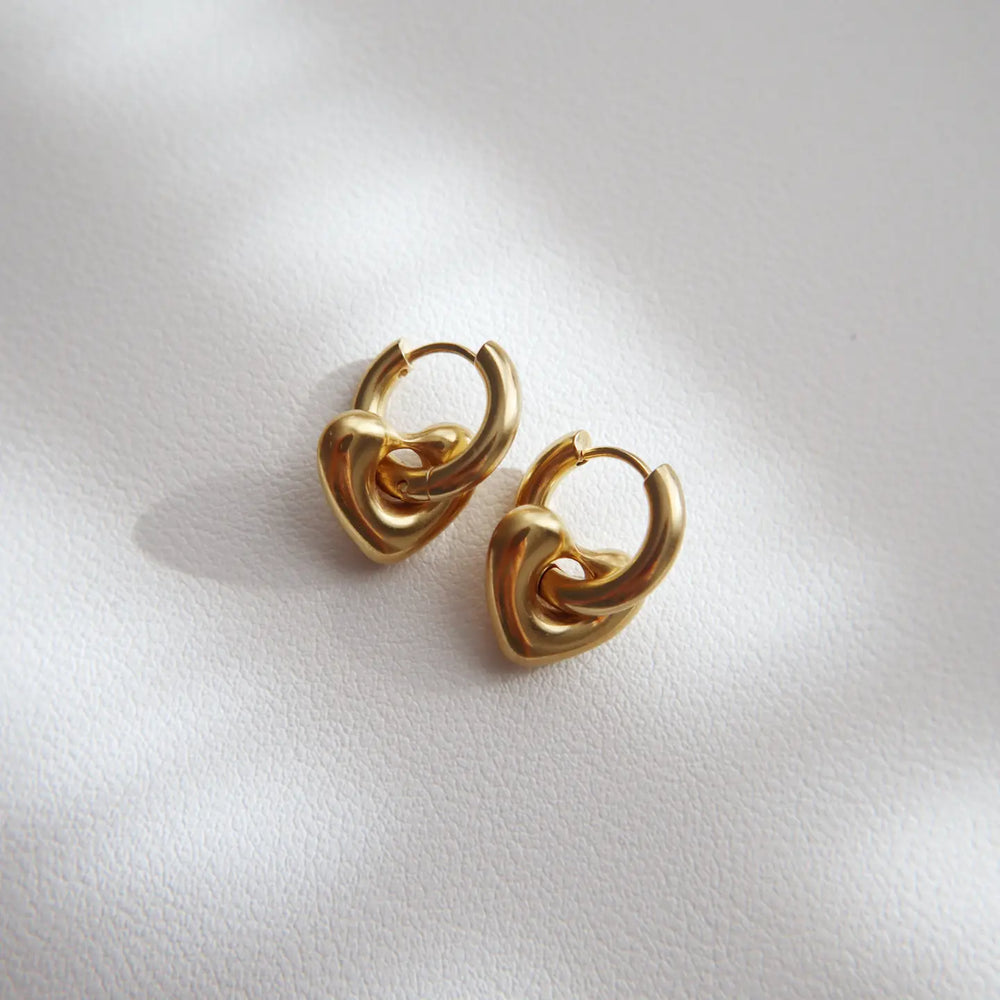 The Puffy Heart Hoop Earrings by Jessa Jewelry at Harbour Thread