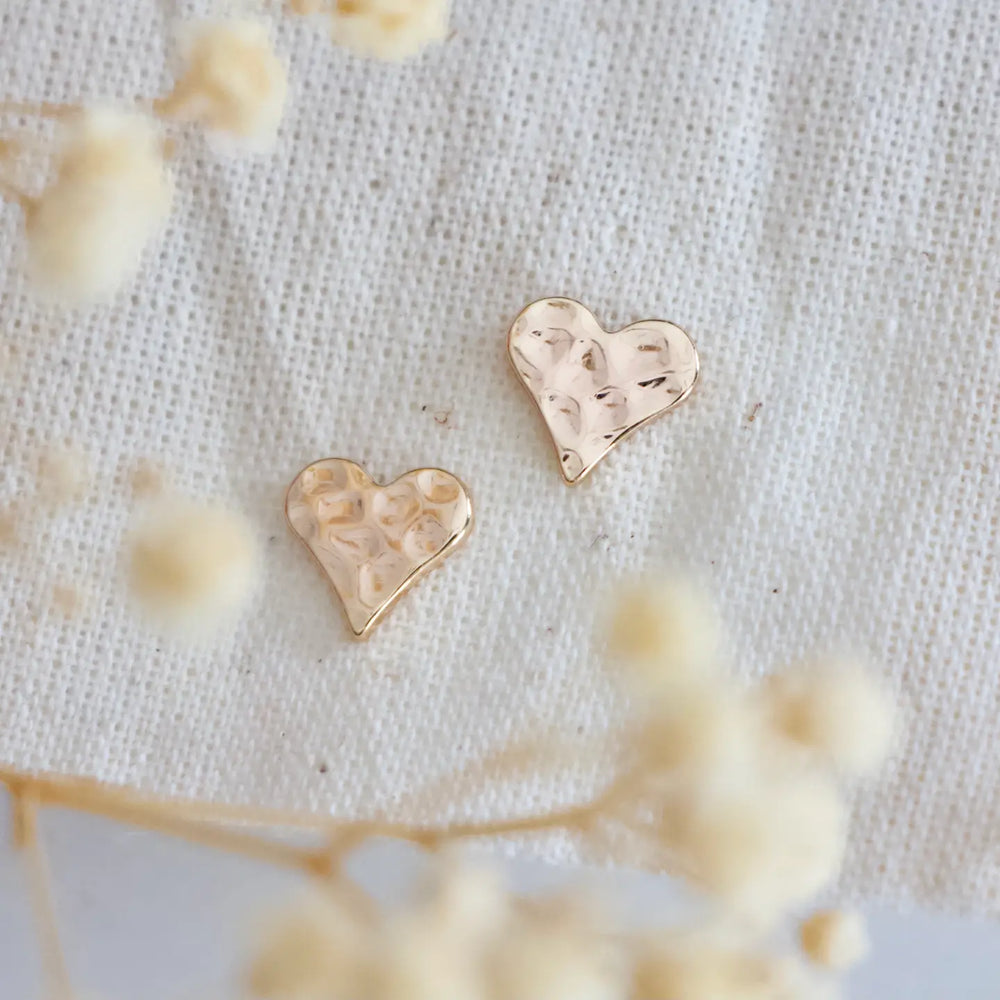 Find the Hammered Heart Earrings from Mesa Blue at Harbour Thread