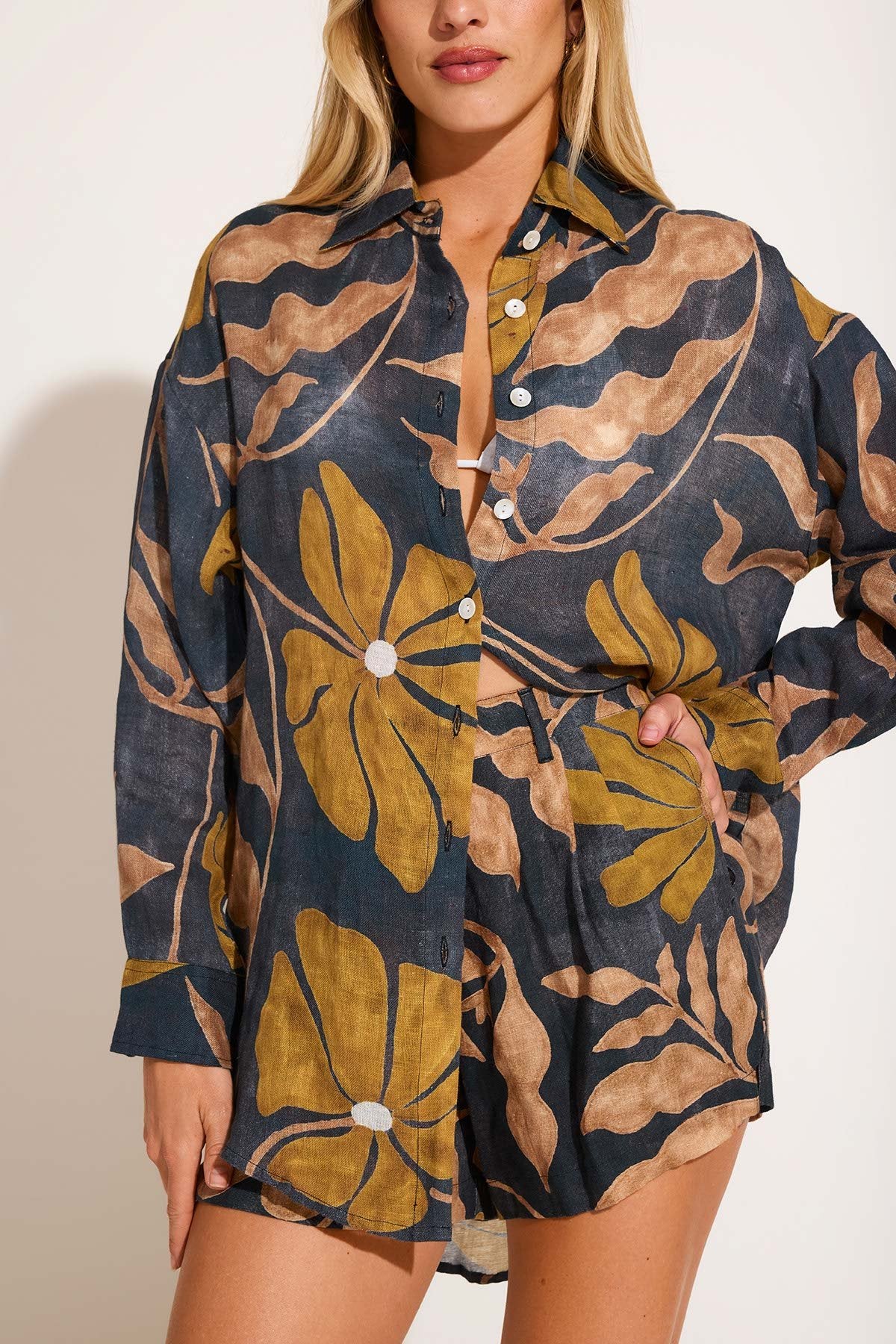 Vitamin A Playa Linen Boyfriend Shirt