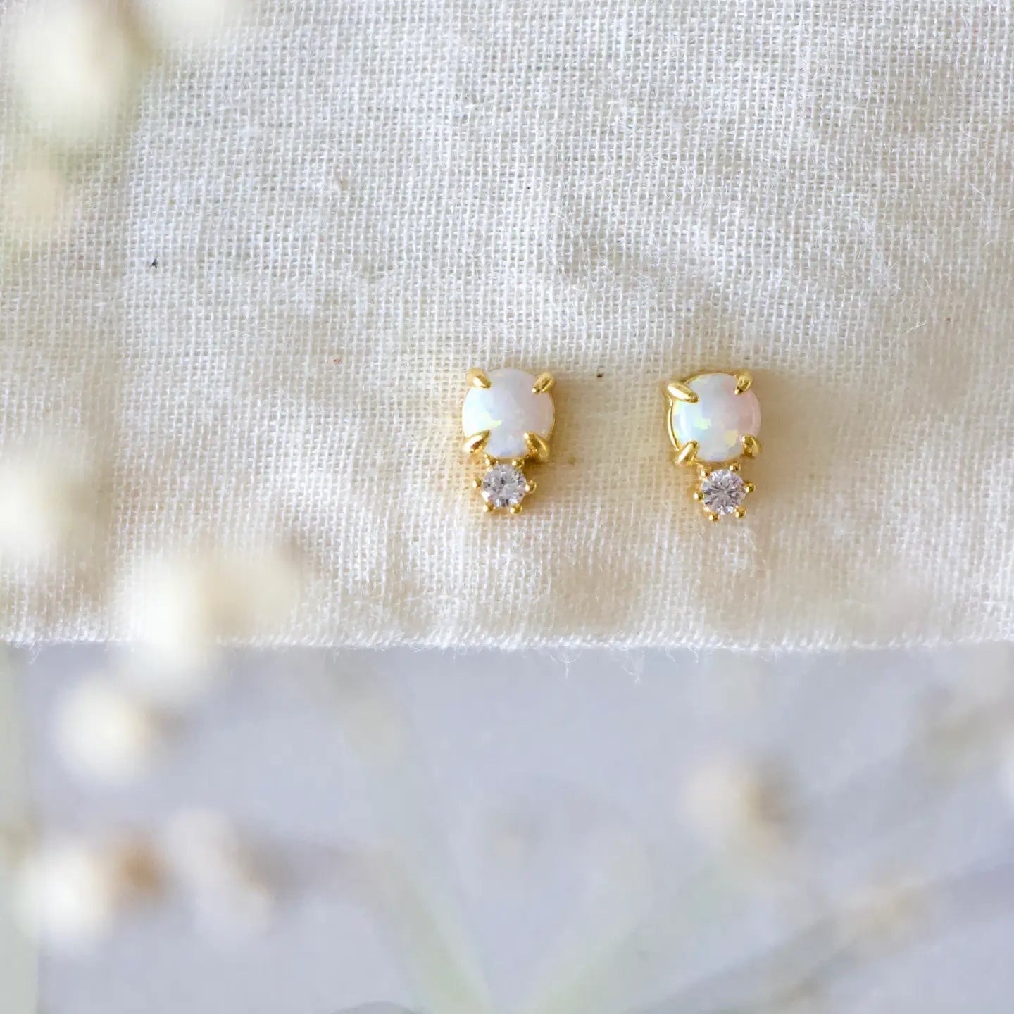 The Hypoallergenic Opal and CZ Earrings by Mesa Blue