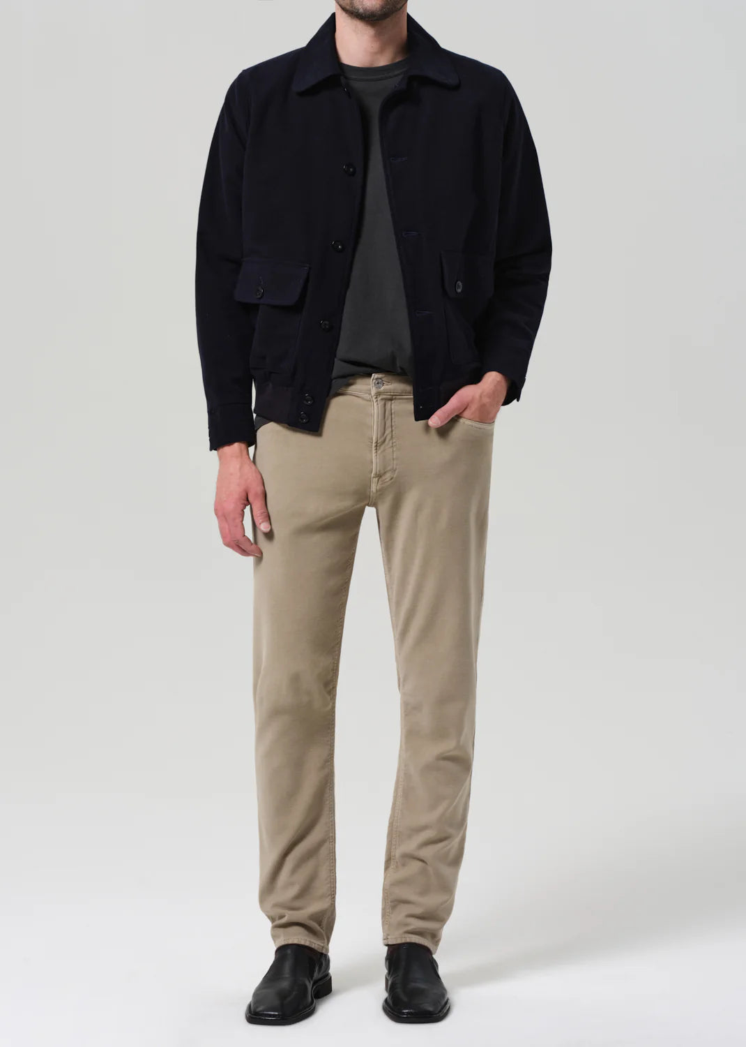 The Citizens Of Humanity Adler Slim French Terry men's pant in Vintage Stone