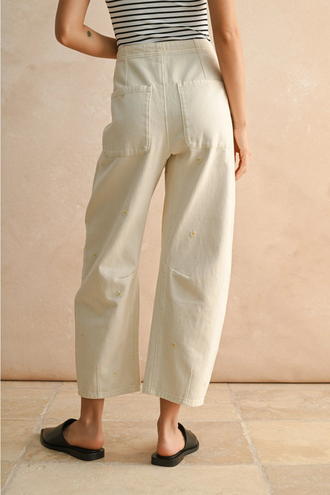 
                      
                        women's high rise ecru jeans with back patch pockets
                      
                    