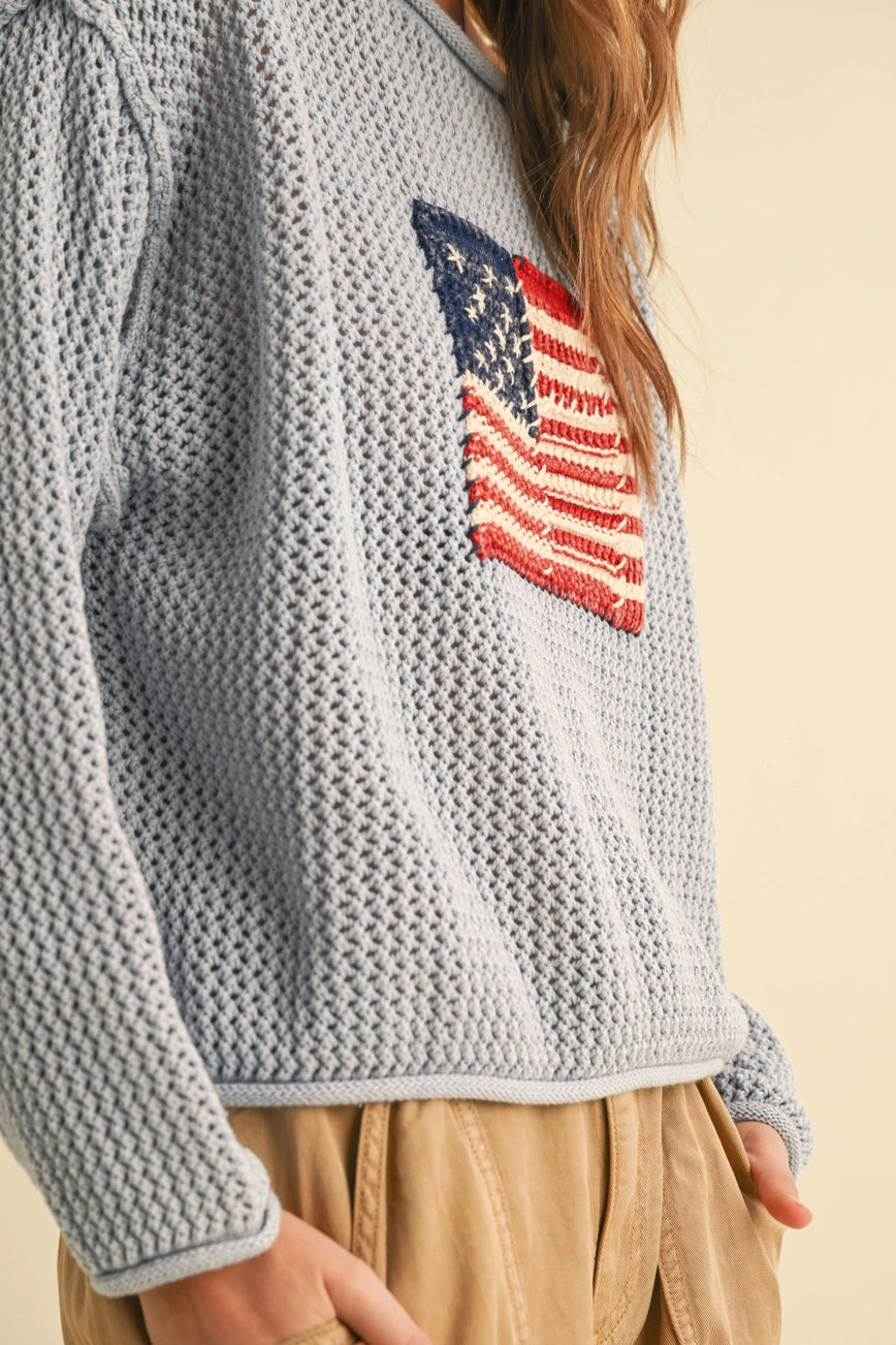 American Flag knit sweater