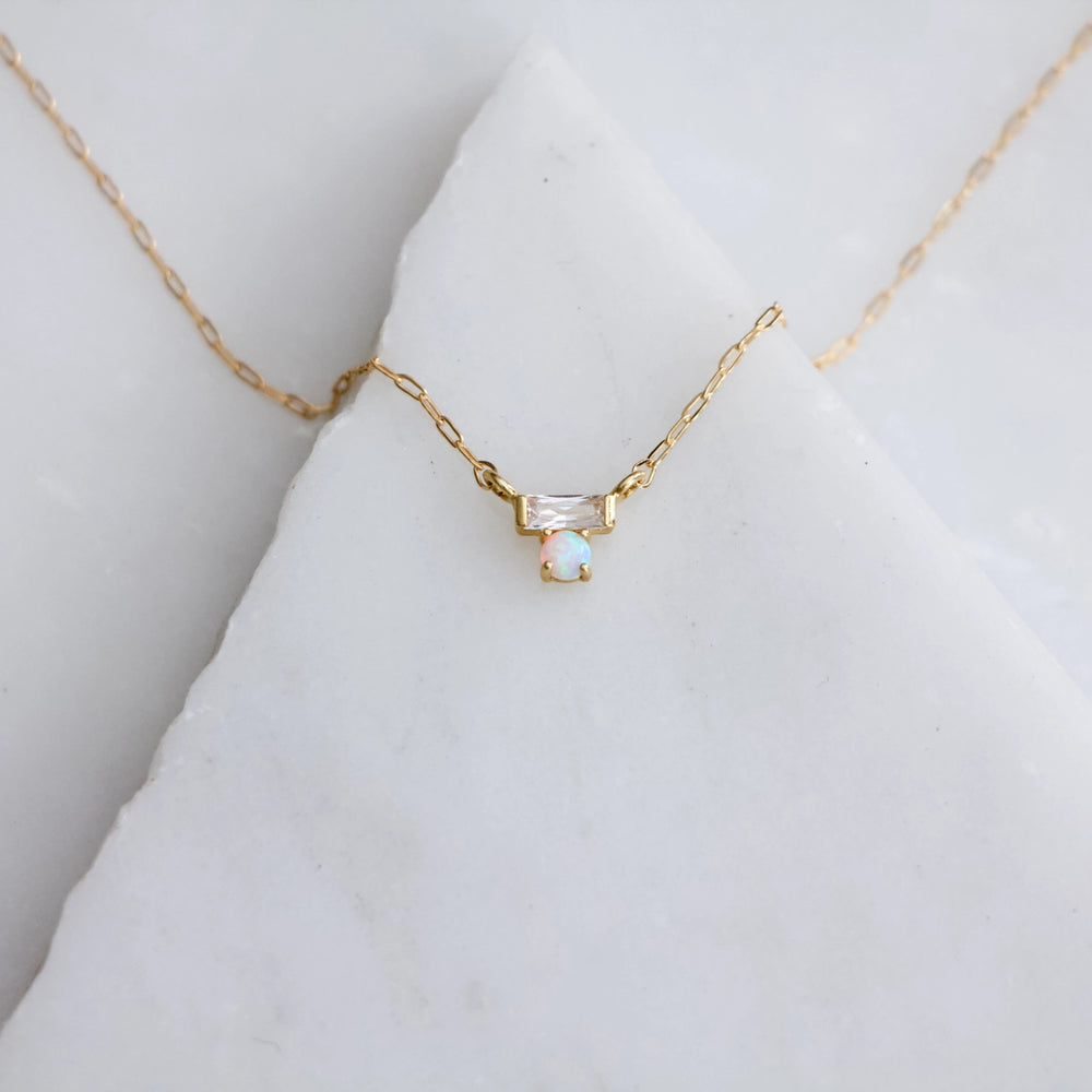 
                      
                        Mesa Blue's Mini CZ Opal Necklace
                      
                    