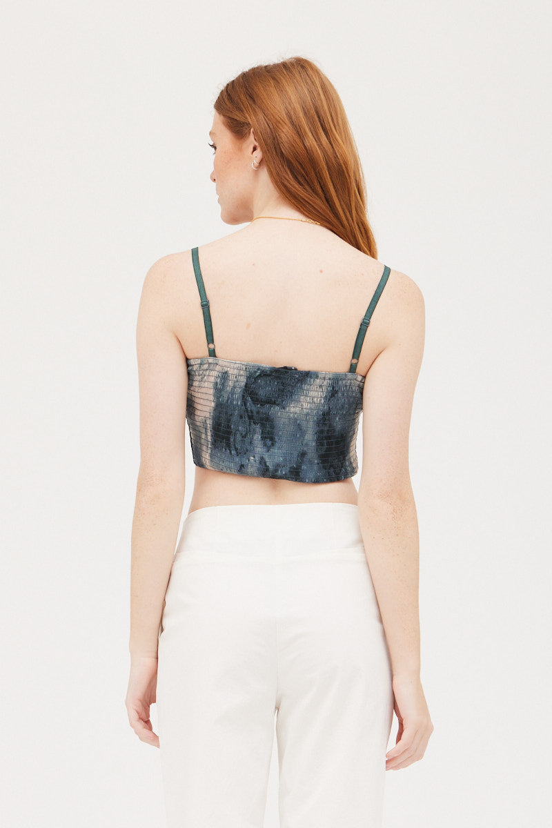 Back view of the Coastal Smocked Crop Top sold at Harbour Thread