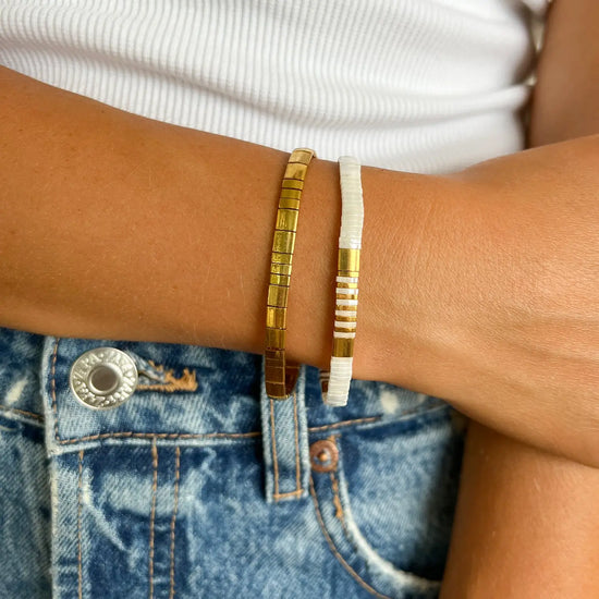 Person wearing the Arms of Eve Caribbean Bracelet Set