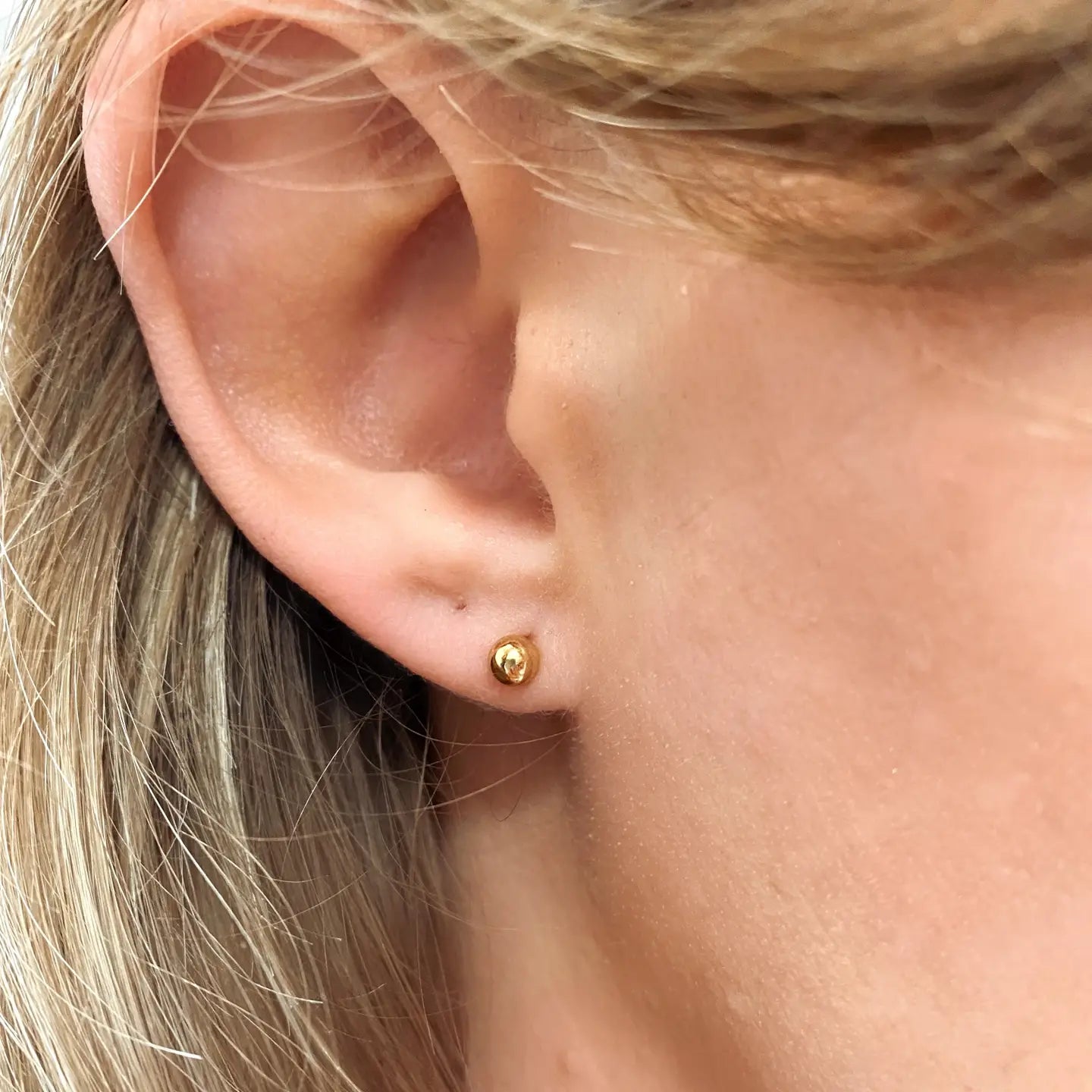 Waterproof gold ball stud earrings by GoldFi at Harbour Thread