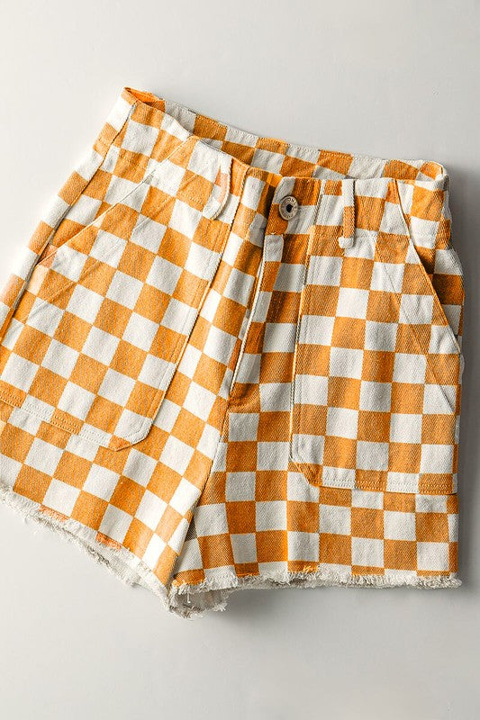 These bold checkered print shorts at Harbour Thread offer fun vibes and a trendy silhouette that's perfect for summer. 