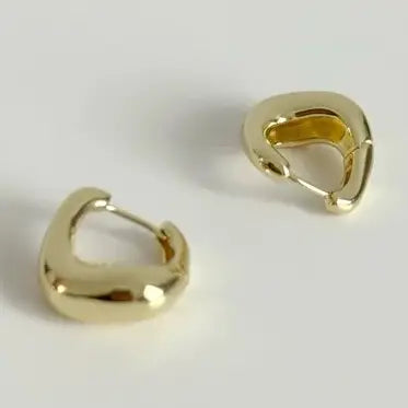 Irregular shaped gold hoop earrings