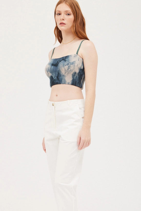 
                      
                        Side view of the Coastal Smocked Crop Top sold at Harbour Thread
                      
                    