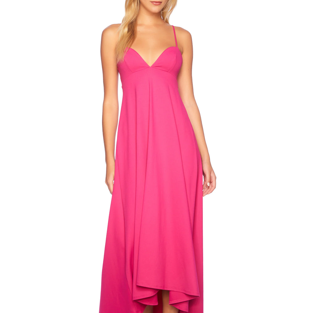 The Sweetheart String High Low Dress in the color Peony, by Susana Monaco