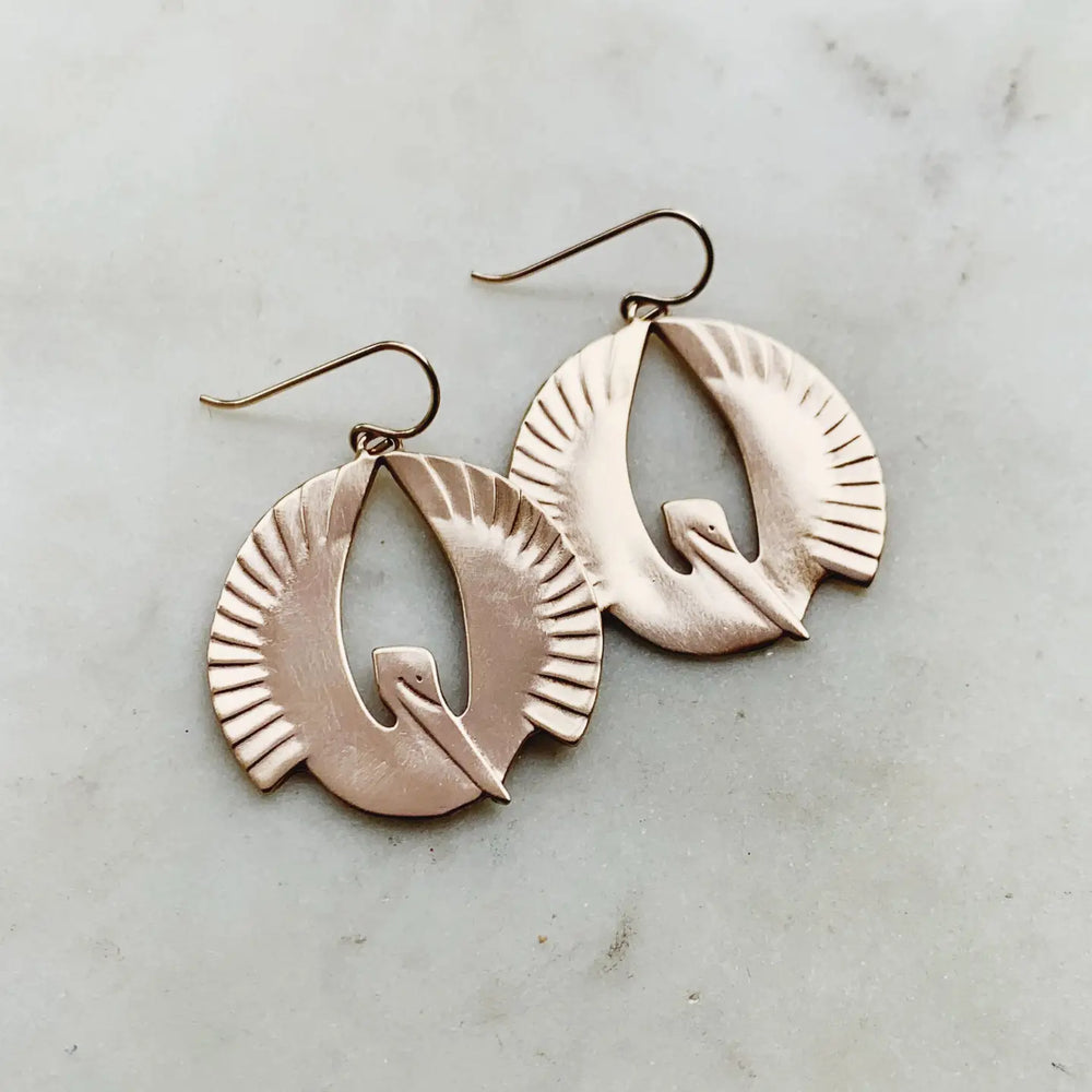 
                      
                        Mimosa Handcrafted Pelican Rising Earrings 
                      
                    
