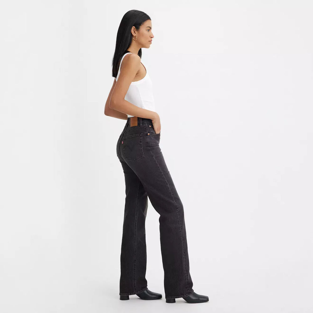 
                      
                        Side view of the Static Noise Overload Black Ribcage Full Length Women's Jeans by Levi’s
                      
                    