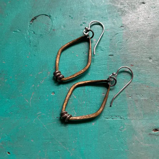 Shop the Jennifer Kahn Tiny Forged Brass Diamond Shape Heishi Bead Earrings at Harbour Thread women's boutique in Burlington, VT. 