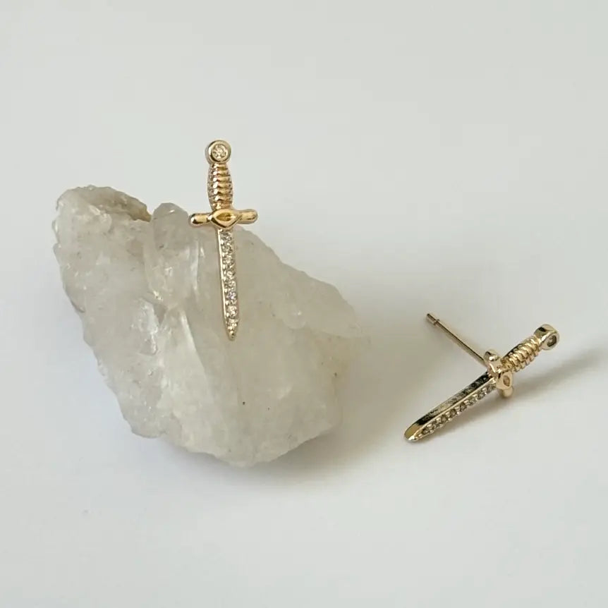 The Dagger Stud Earrings by Tramps + Thieves