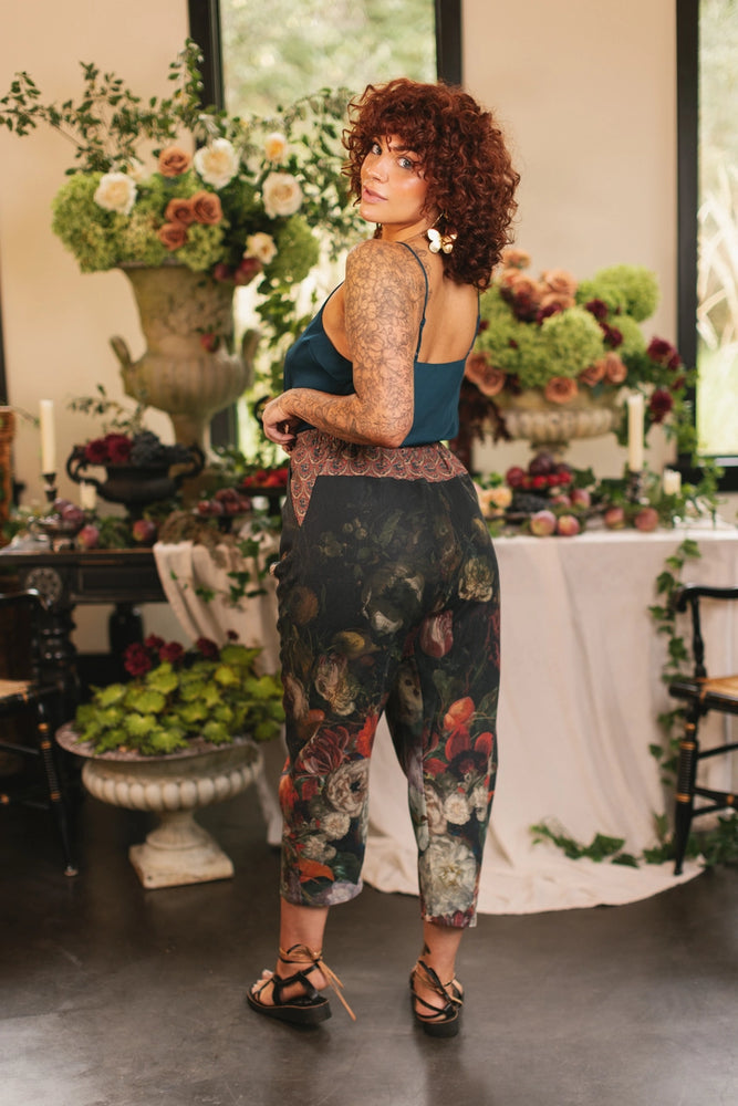 Embrace whimsical bohemian style with the Flight of Fancy Linen Cropped Artist Pants, now at Harbour Thread boutique in Burlington, VT. 