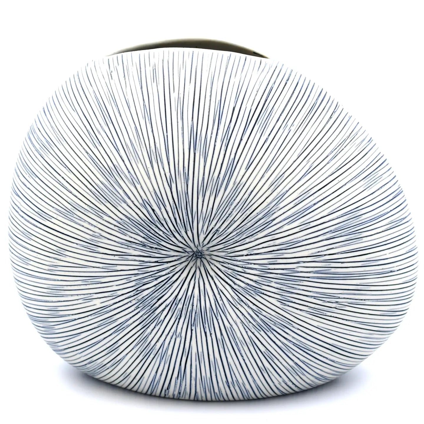 The Diva Round Blue White Porcelain Bud Vase by Art Floral Trading