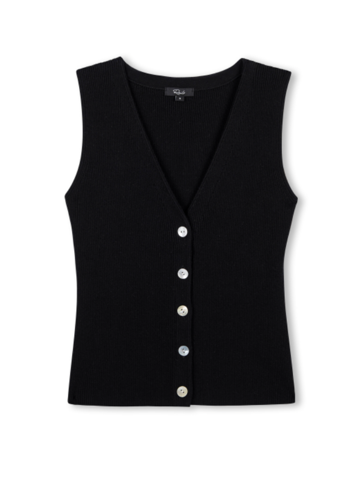 The Rosa Vest in Black by Rails at Harbour Thread. 