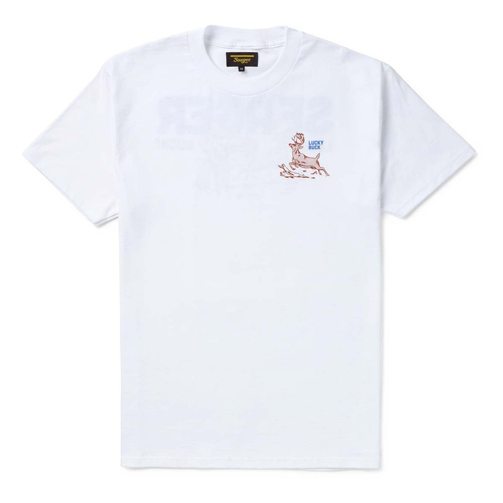 
                      
                        The Seager Lucky Buck Tee is available in the color White at our Harbour Thread location in St. Pete, FL. 
                      
                    