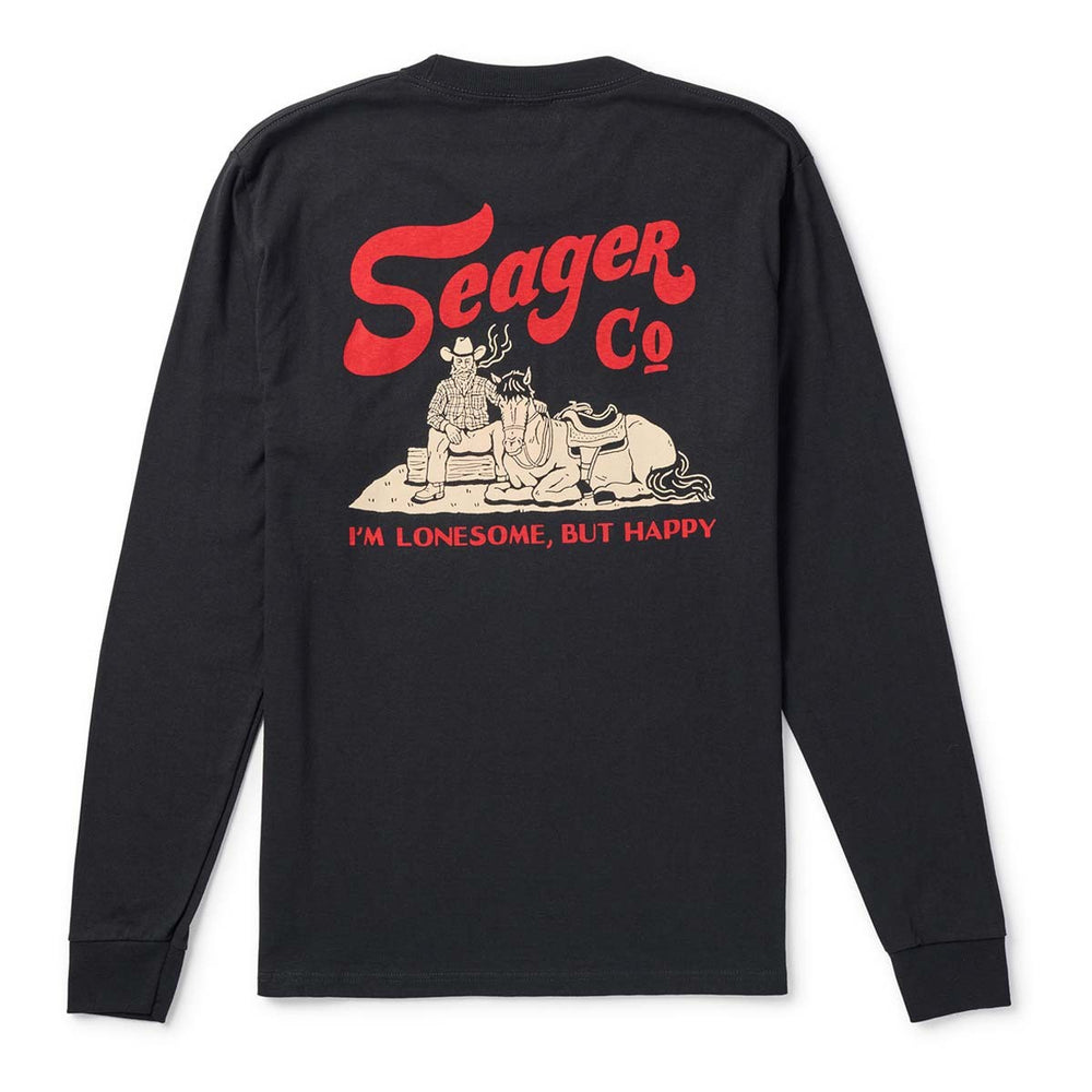 Black long-sleeve shirt with red and white Seager graphic