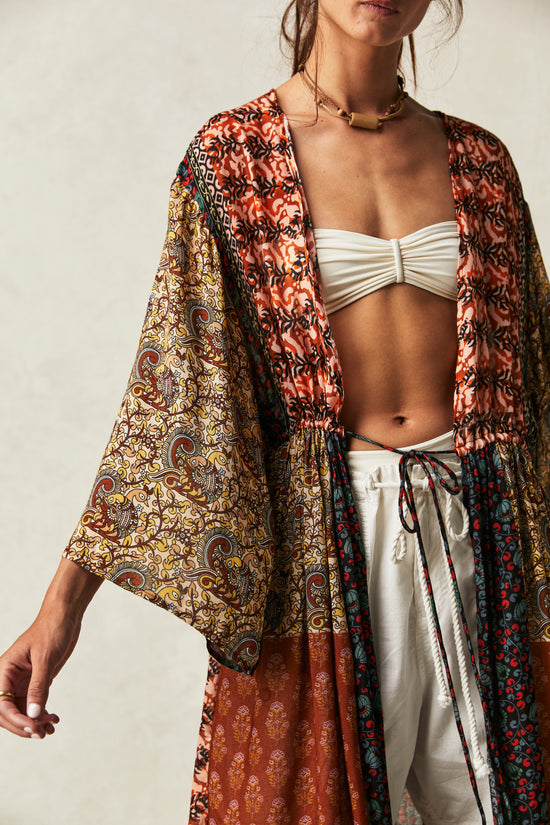 Free People Bombay Mixed Print Kimono - Sand Combo