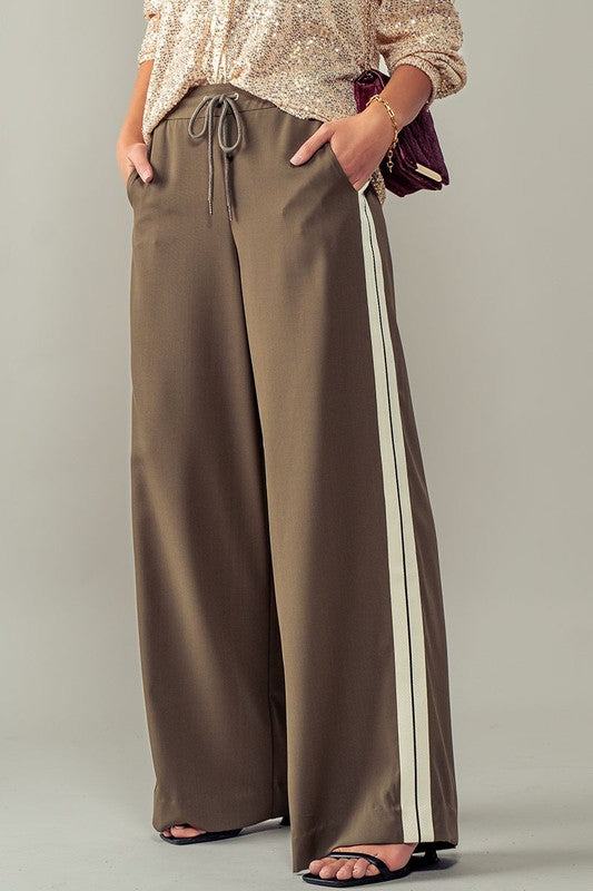 Shop these athleisure style side stripe lounge pants at Harbour Thread for cool and relaxed style