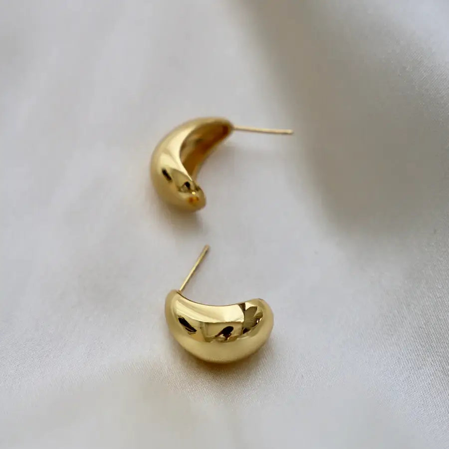 Unique teardrop-shaped chunky hoop earring by Katie Waltman Jewelry