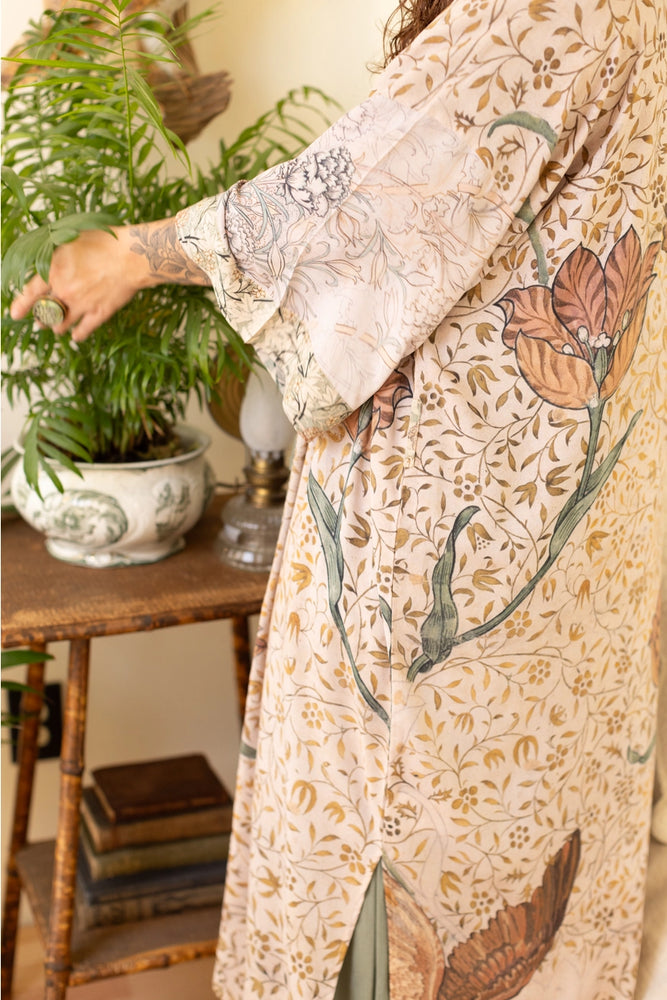 
                      
                        Design detail on the Folklore Bamboo Floral Bird Kimono
                      
                    