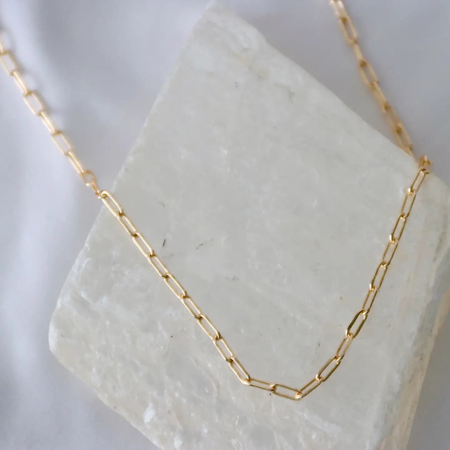 The Gold Plated Mini Paperclip Chain Choker Necklace by Mesa Blue