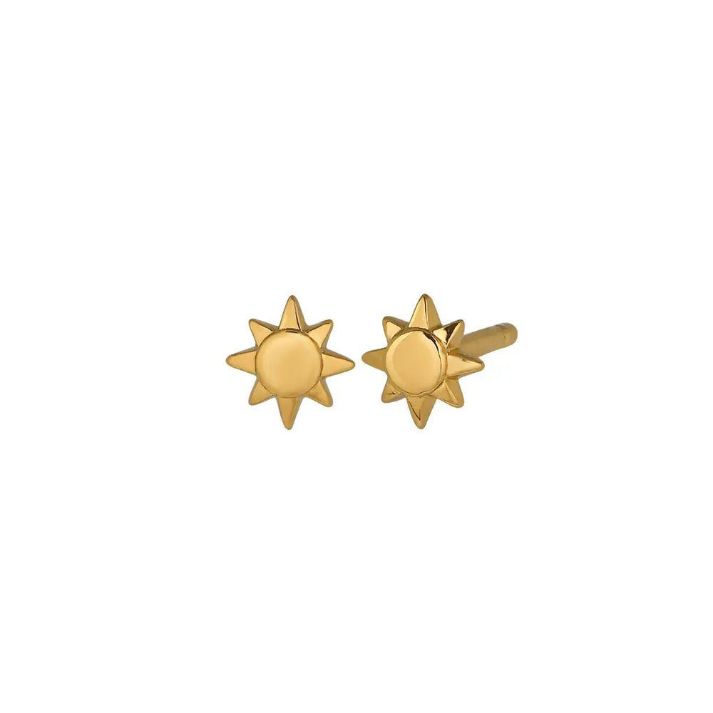 The Sun Stud Earrings in Gold by The Land Of Salt