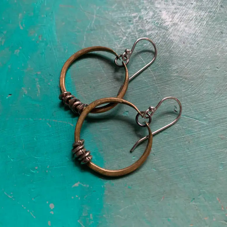 
                      
                        The Tiny Brass Hoop Earrings with Heishi by Jennifer Kahn Jewelry
                      
                    