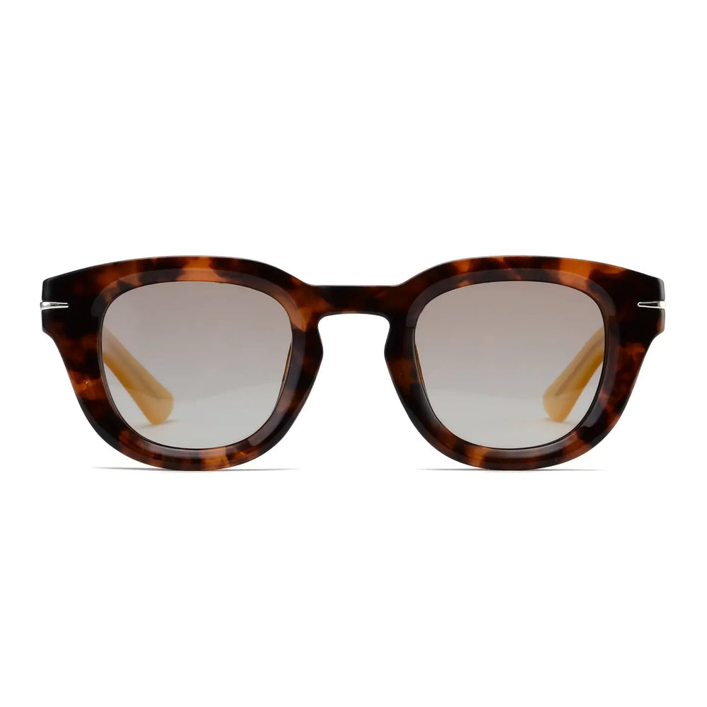 Ryan Simkhai Eyeshop Ravi Polarized Sunglasses in Tortoise/Yellow with brown lenses